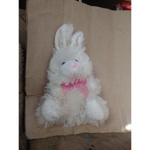 Greenbriar. 10 inch fluffybunny rabbit plush with pink bow